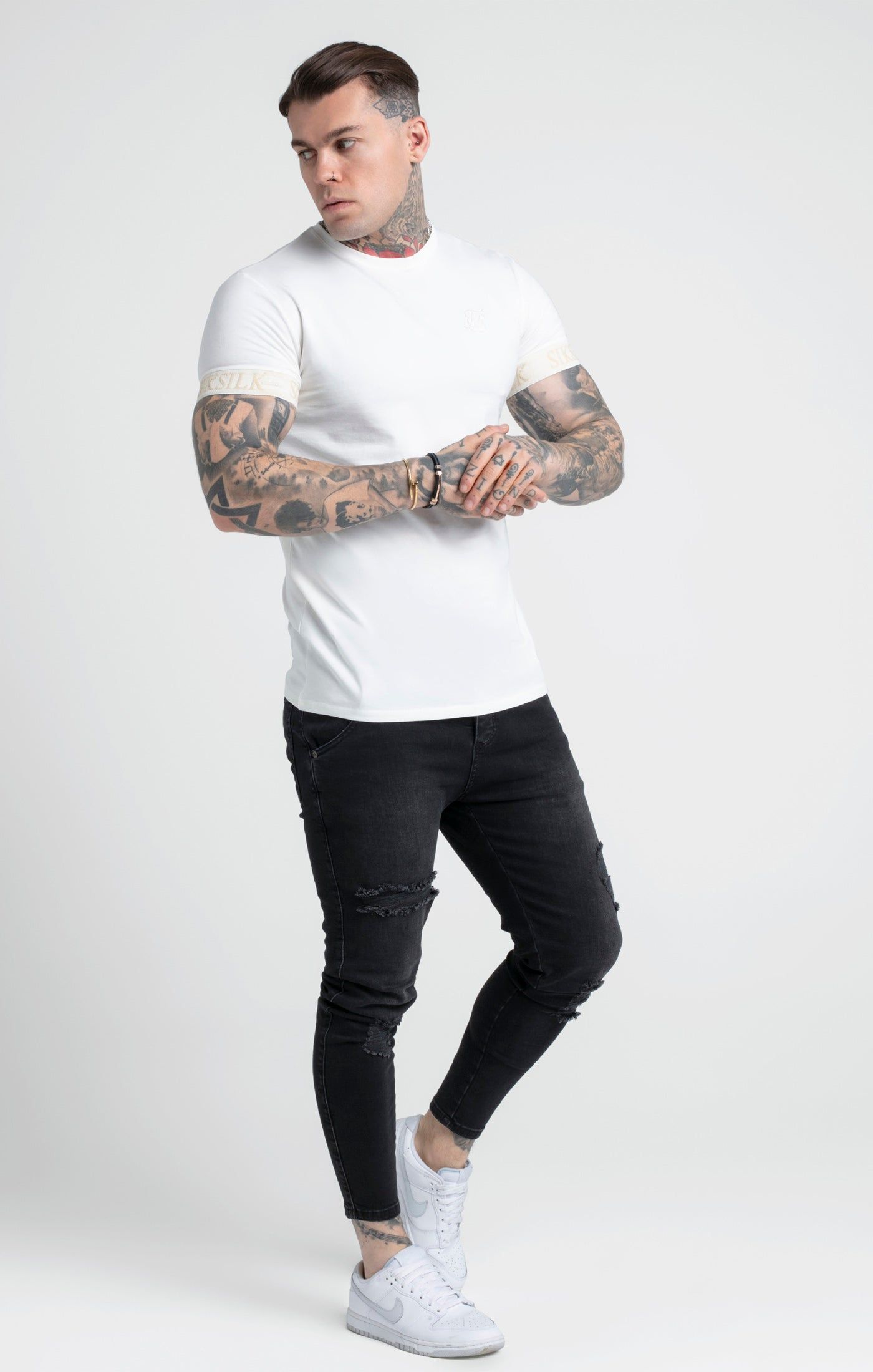 Ecru Elastic Cuff T-Shirt sold by Siksilk product image thumbnail 2