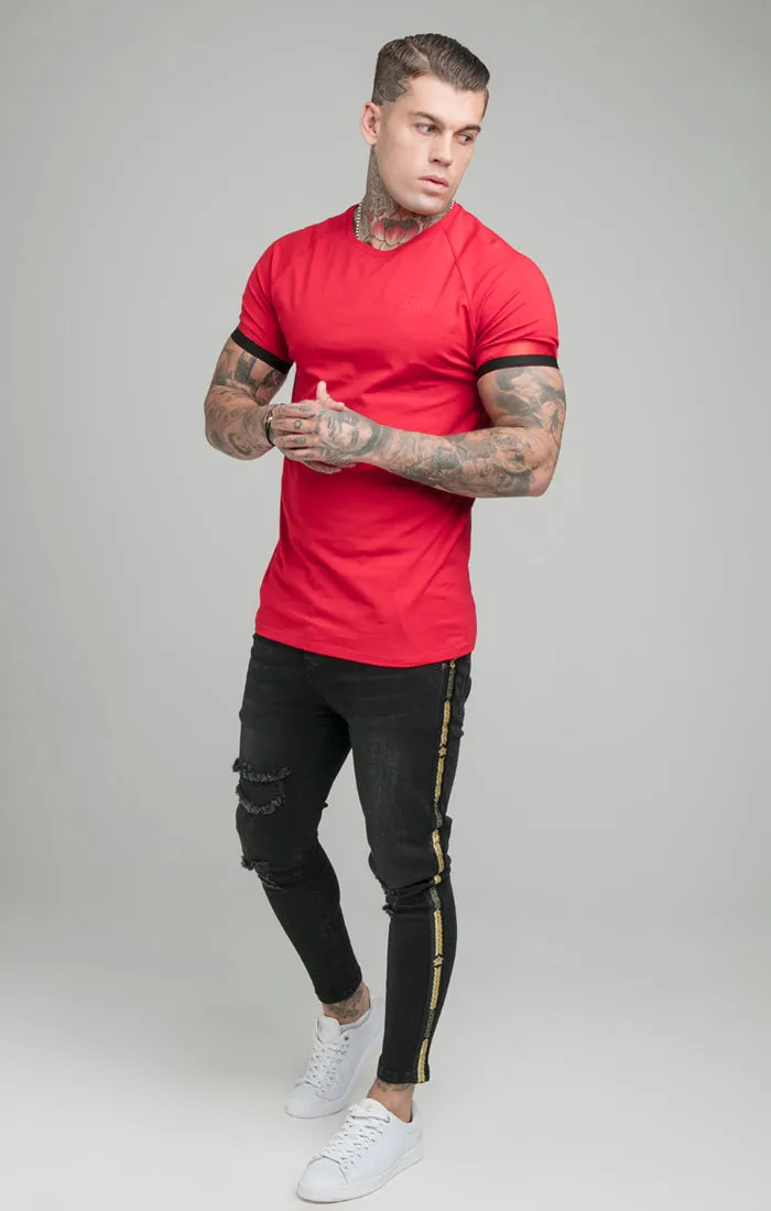Red Dual Elastic Cuff T-Shirt sold by Siksilk product image thumbnail 3