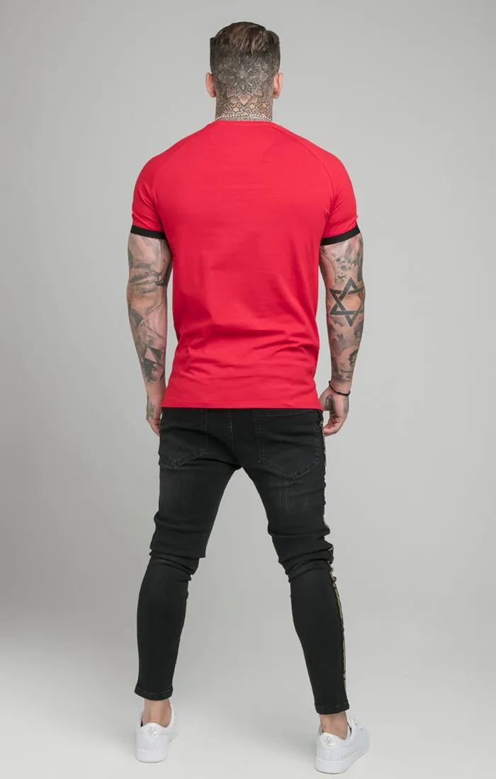 Red Dual Elastic Cuff T-Shirt sold by Siksilk product image thumbnail 4