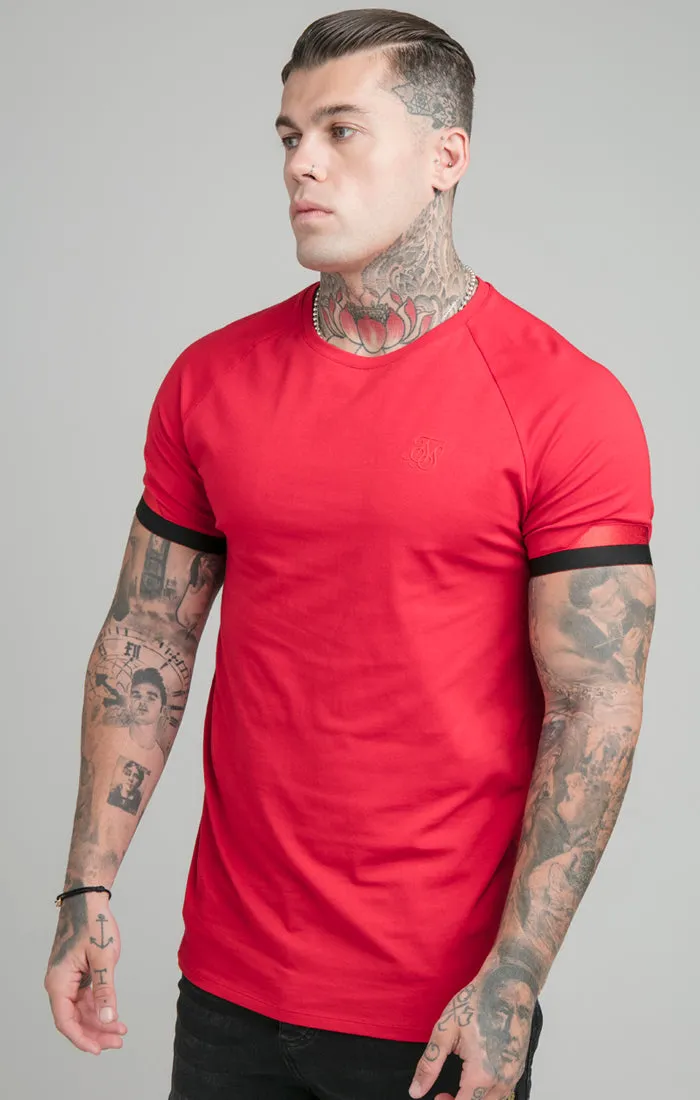 Red Dual Elastic Cuff T-Shirt sold by Siksilk