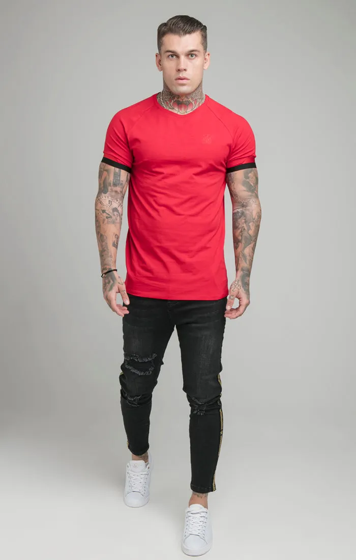 Red Dual Elastic Cuff T-Shirt sold by Siksilk product image thumbnail 5
