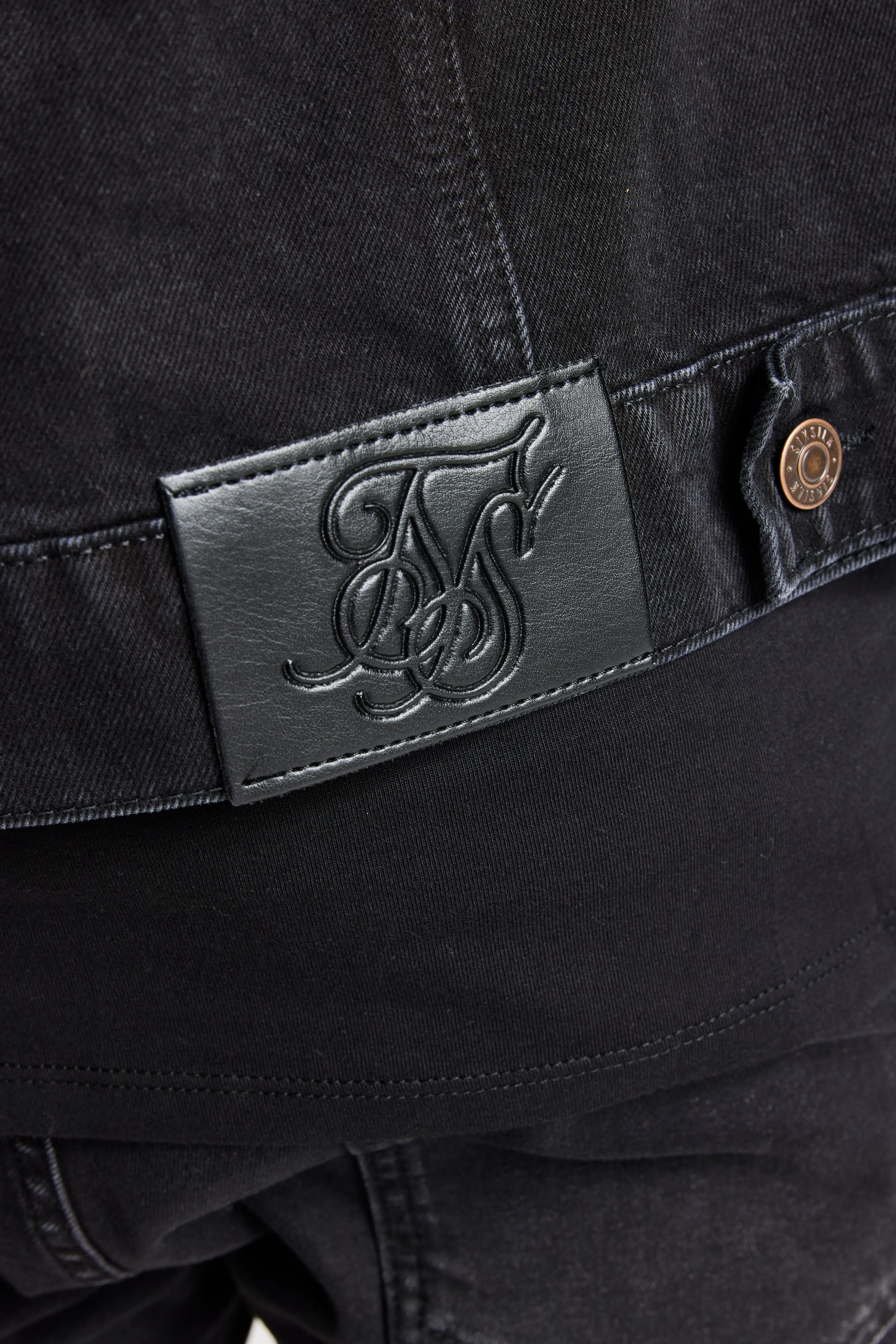 Black Essential Denim Jacket sold by Siksilk product image thumbnail 4