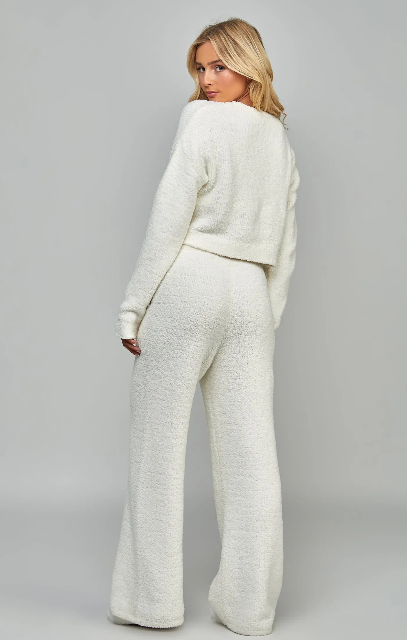 Ecru Wide Leg Lounge Pant sold by Siksilk product image thumbnail 5