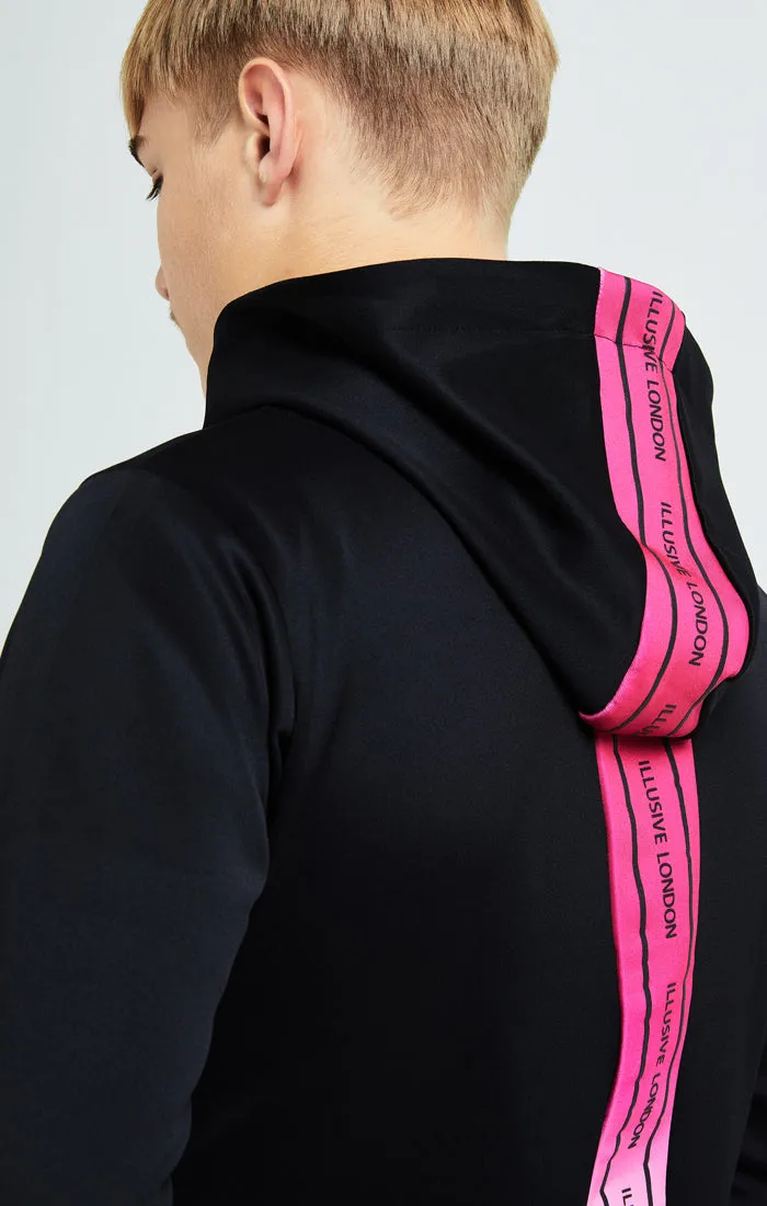 Illusive London Flux Taped Overhead Hoodie - Black & Pink sold by Siksilk product image thumbnail 2