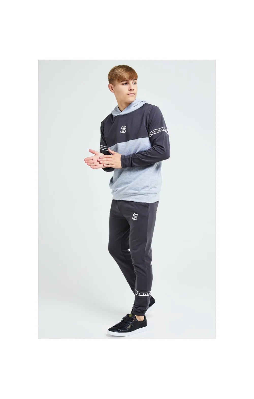 Illusive London Overhead Hoodie - Dark Grey & Light Grey Marl sold by Siksilk product image thumbnail 3