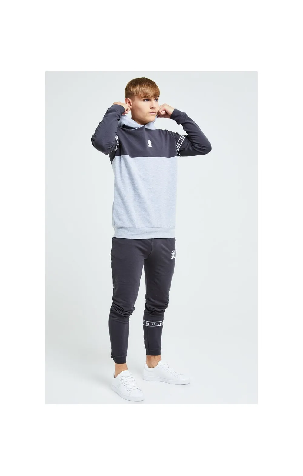 Illusive London Overhead Hoodie - Dark Grey & Light Grey Marl sold by Siksilk product image thumbnail 4
