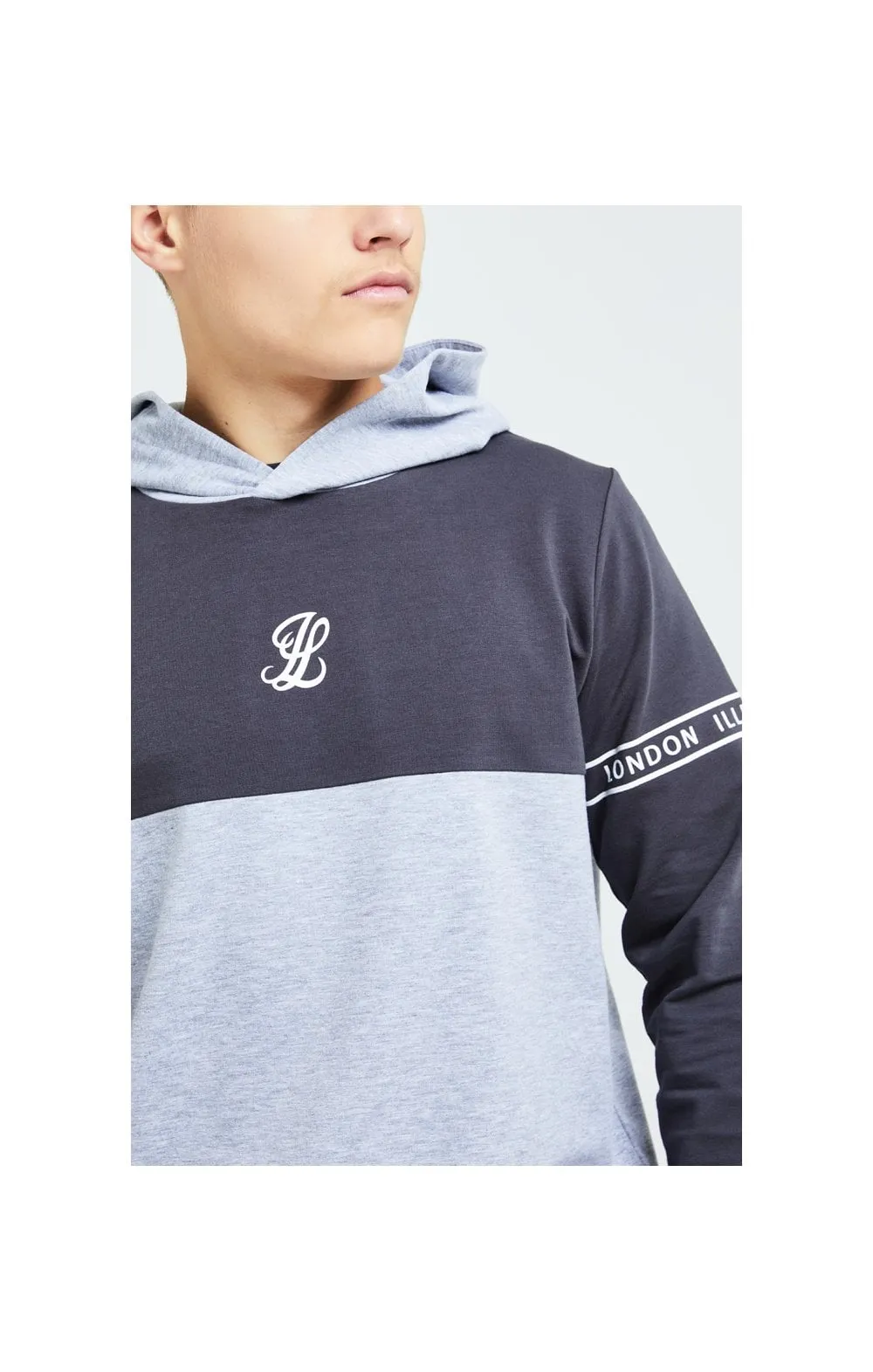Illusive London Overhead Hoodie - Dark Grey & Light Grey Marl sold by Siksilk