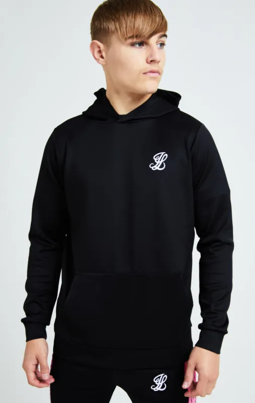 Illusive London Flux Taped Overhead Hoodie - Black & Pink sold by Siksilk
