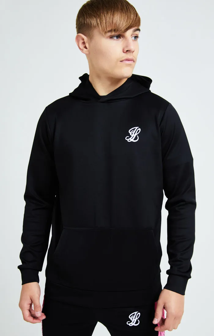 Illusive London Flux Taped Overhead Hoodie - Black & Pink sold by Siksilk