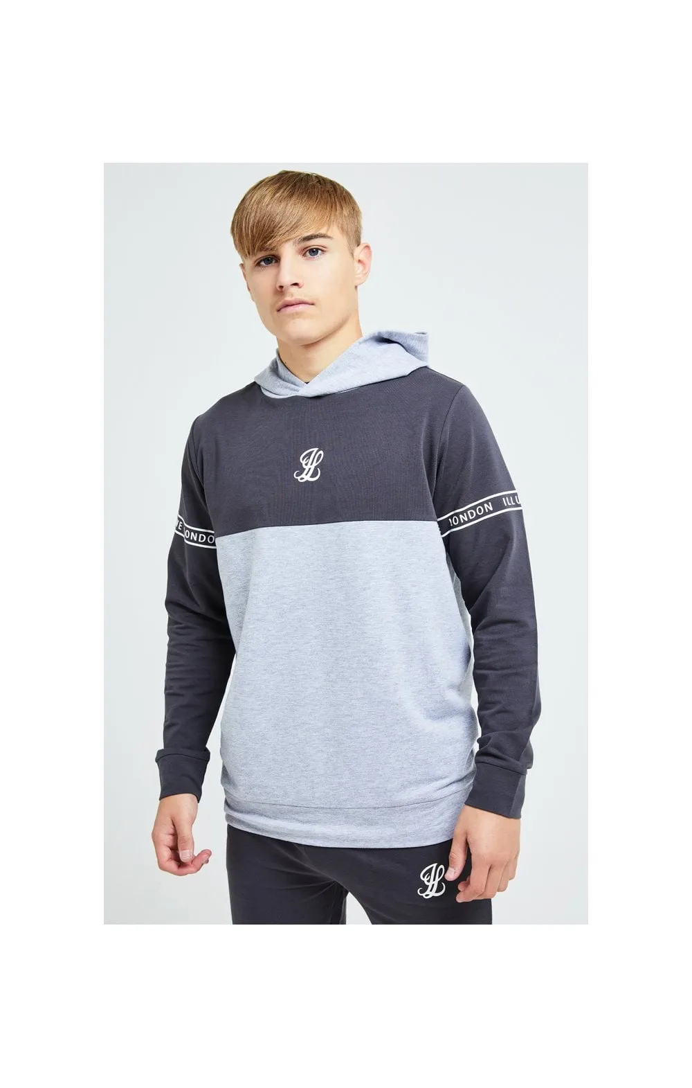 Illusive London Overhead Hoodie - Dark Grey & Light Grey Marl sold by Siksilk product image thumbnail 2