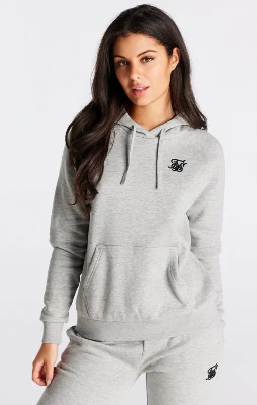 Grey Marl Essential Overhead Hoodie sold by Siksilk