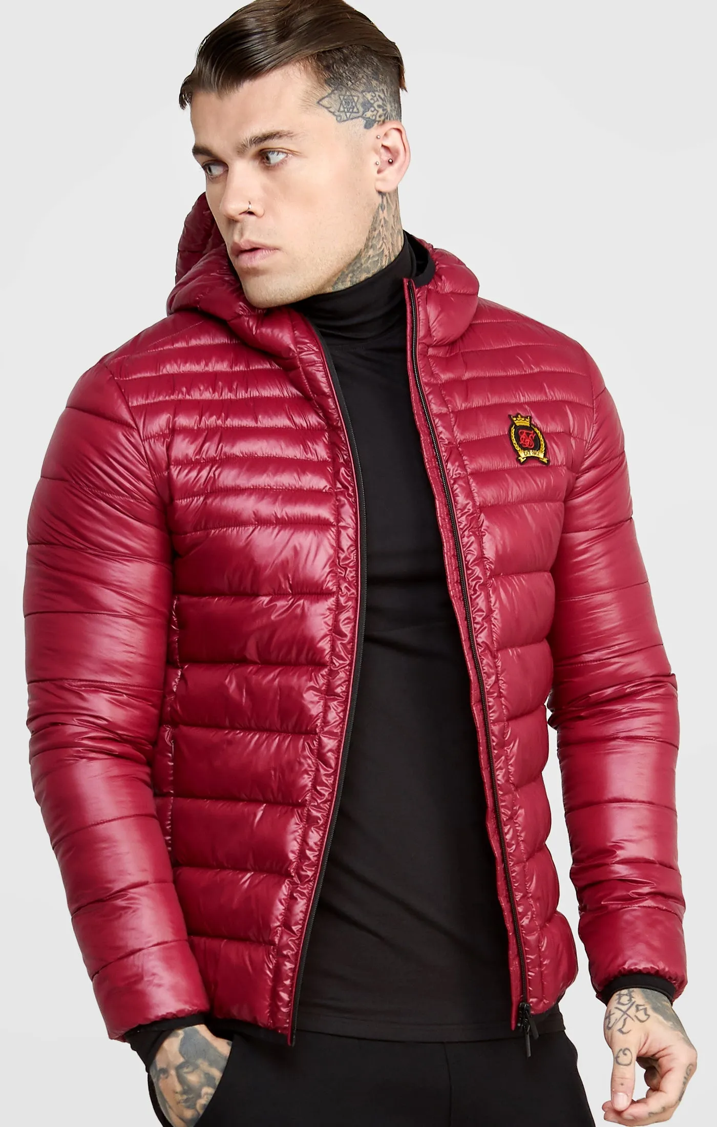 Burgundy Packable Bubble Jacket sold by Siksilk