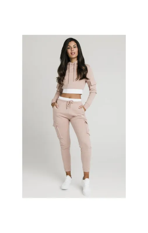 SikSilk Cargo Pocket Cropped Hoodie - Rose made by Siksilk