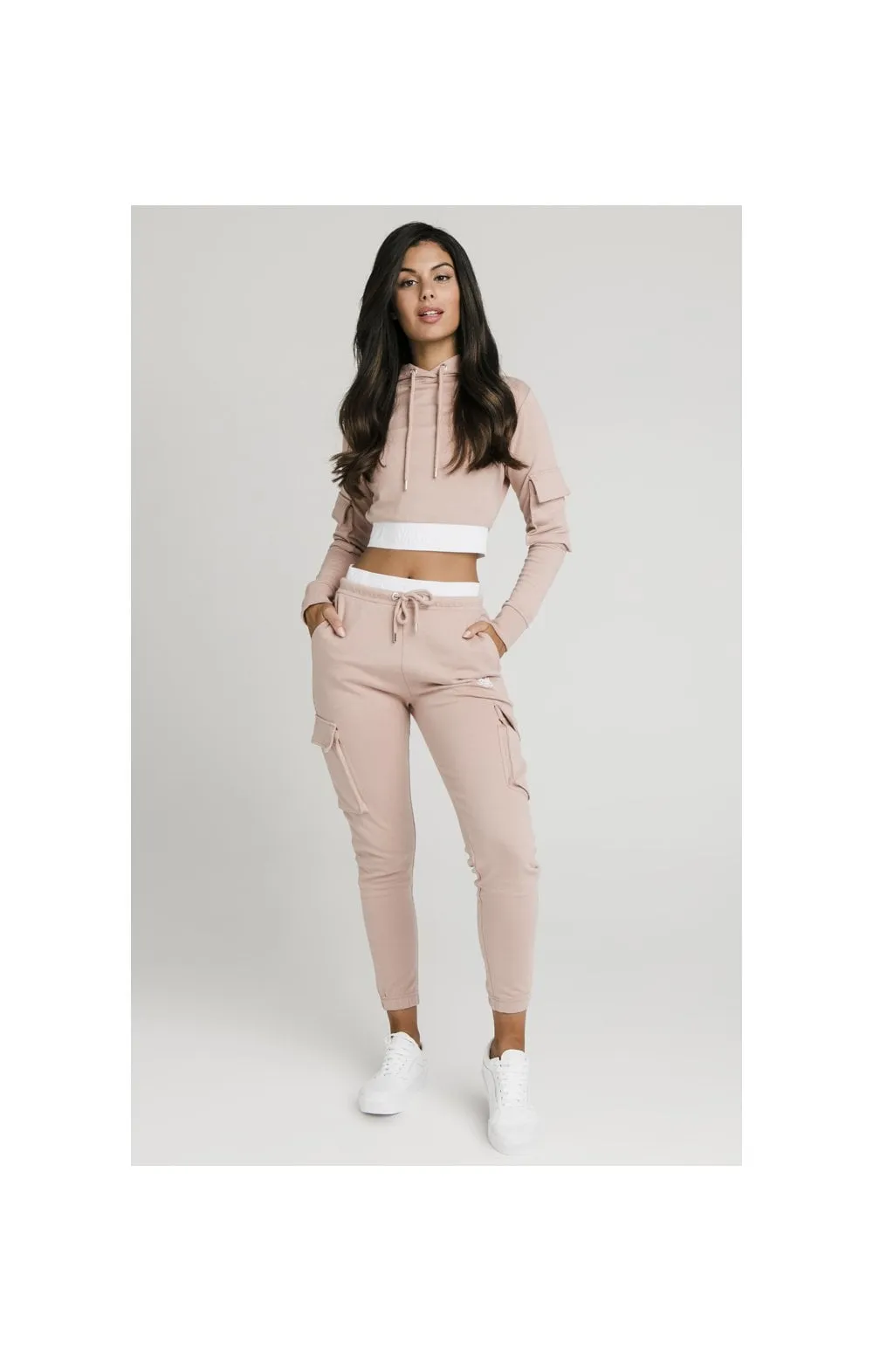 SikSilk Cargo Pocket Cropped Hoodie - Rose sold by Siksilk