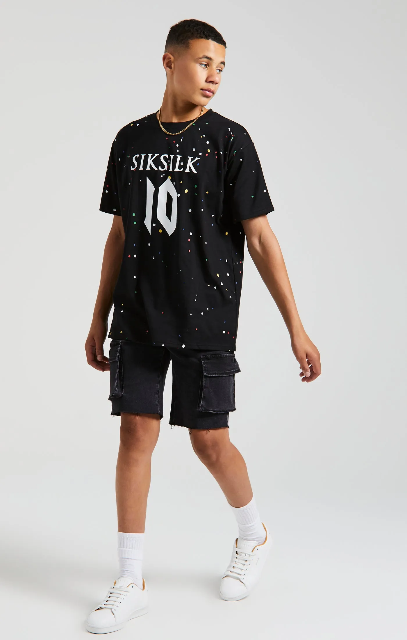 Messi x SikSilk Paint Splat Tee - Black sold by Siksilk product image thumbnail 3