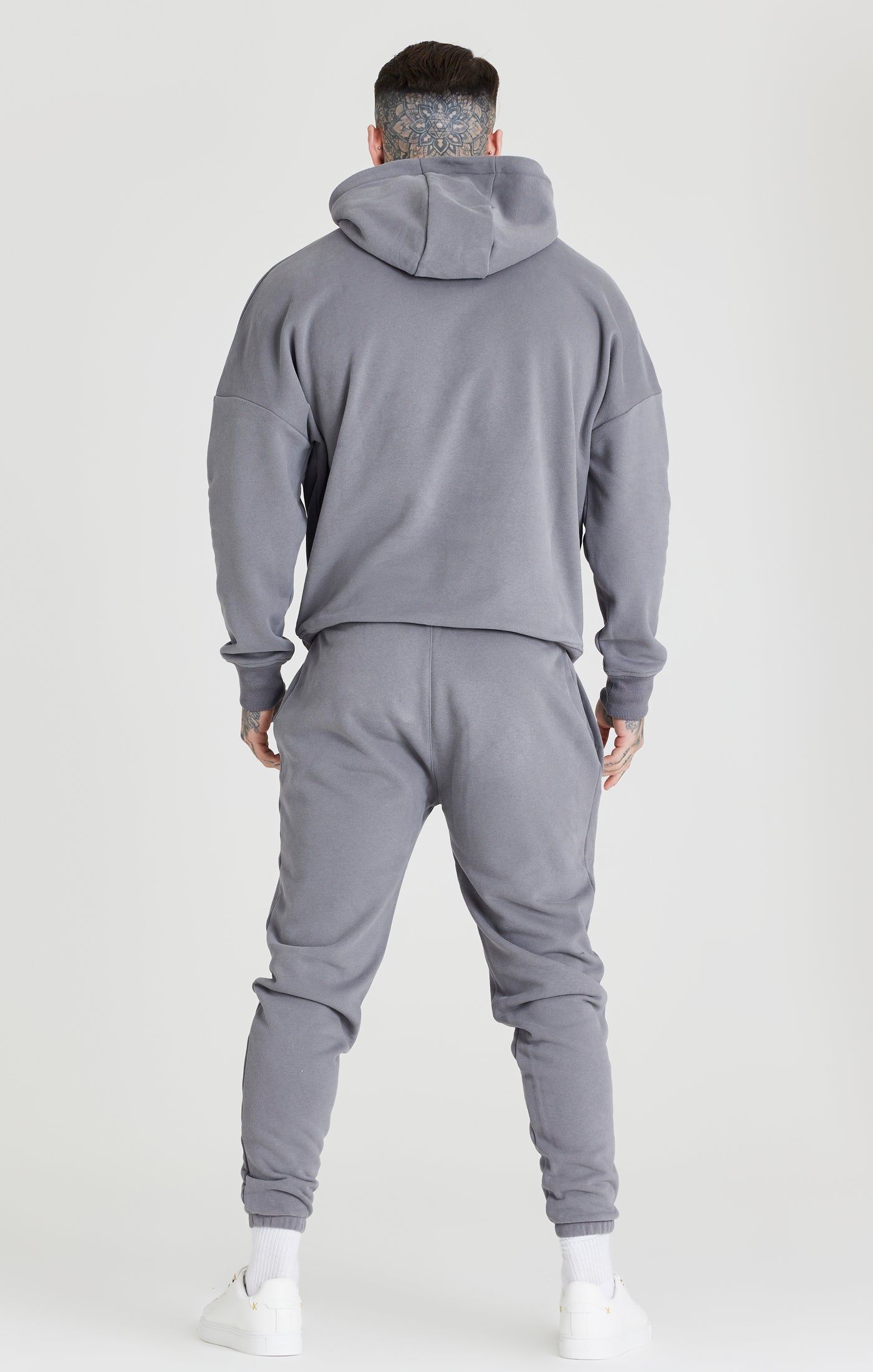 Grey Relaxed Fit Overhead Hoodie sold by Siksilk product image thumbnail 4