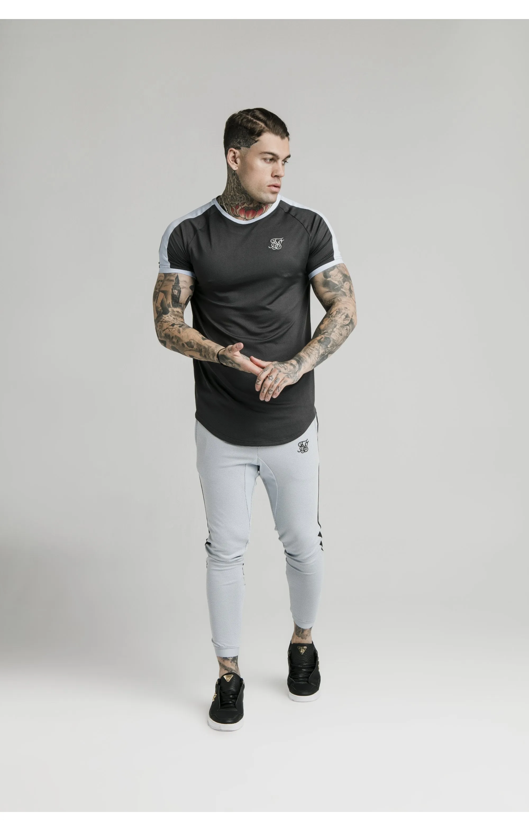 SikSilk S/S Eyelet Tech Tee – Charcoal Grey sold by Siksilk product image thumbnail 4