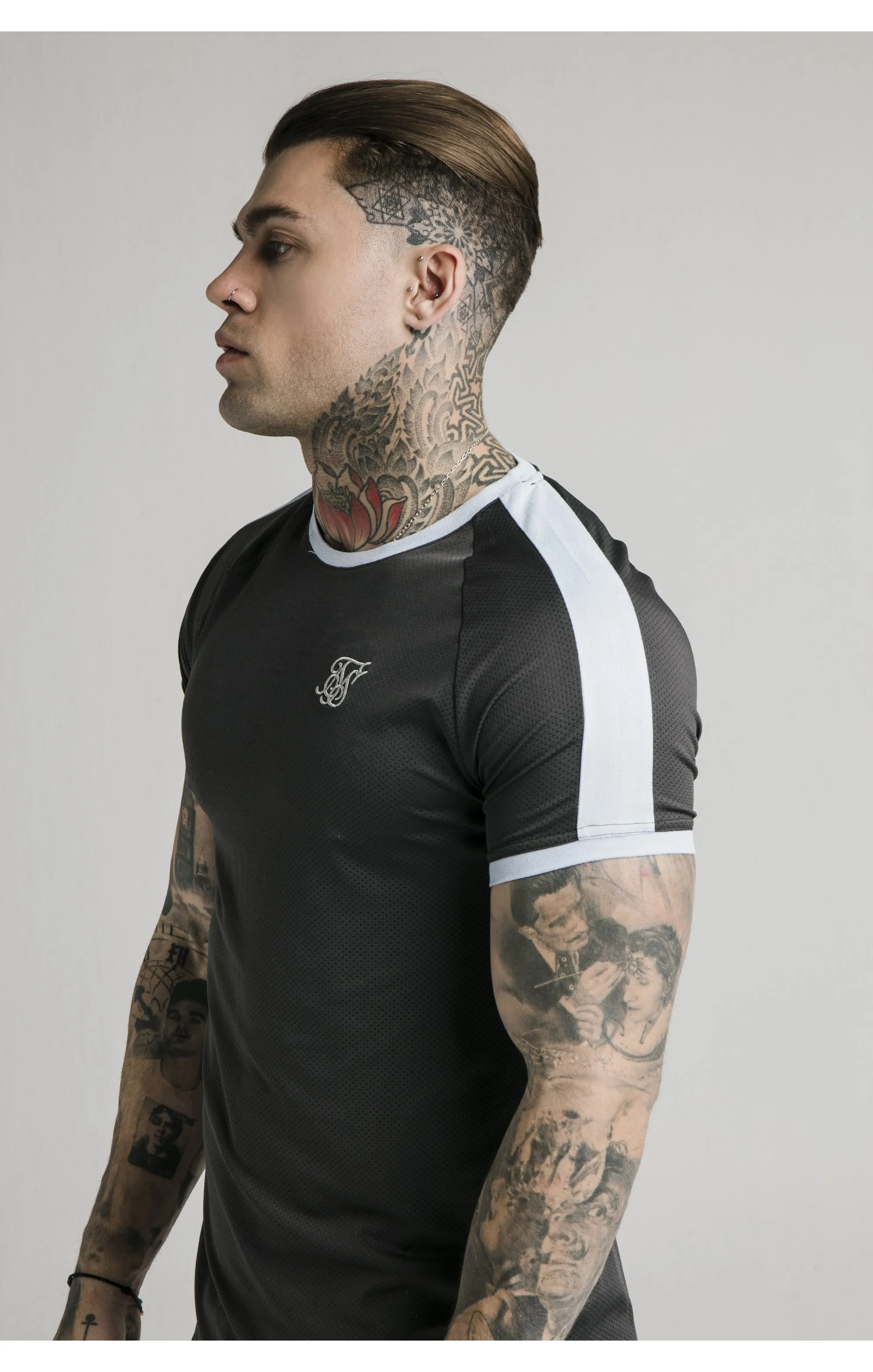 SikSilk S/S Eyelet Tech Tee – Charcoal Grey sold by Siksilk product image thumbnail 2