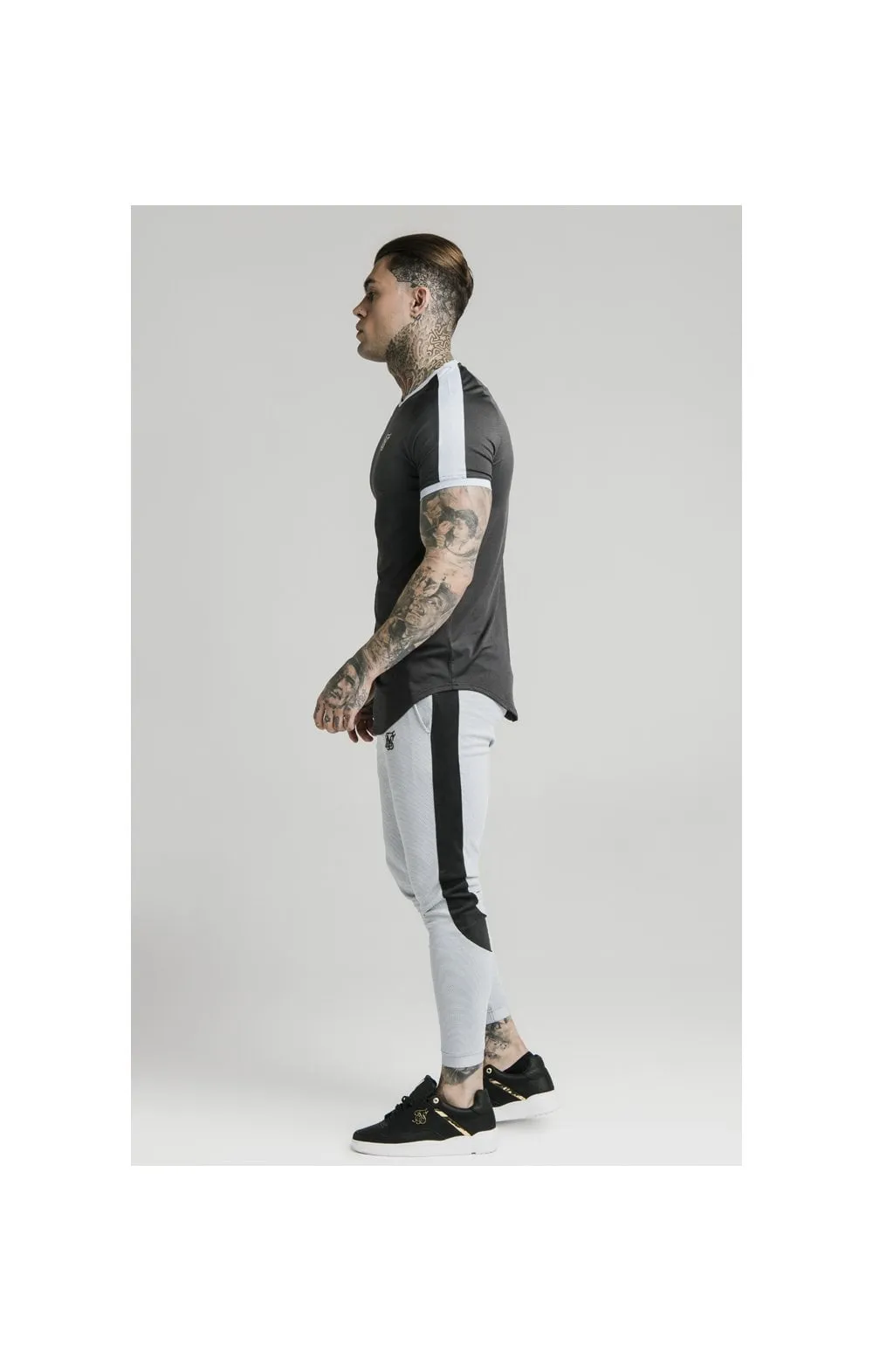 SikSilk S/S Eyelet Tech Tee – Charcoal Grey sold by Siksilk product image thumbnail 3