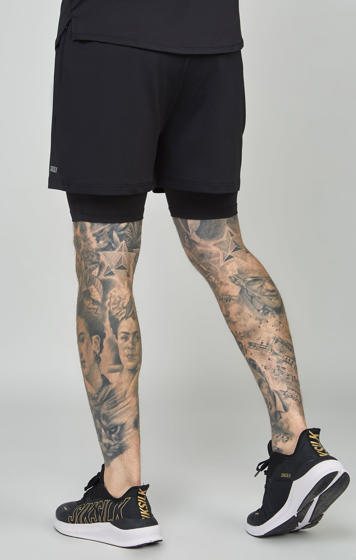 Black Sports Dual Layer Shorts sold by Siksilk product image thumbnail 4