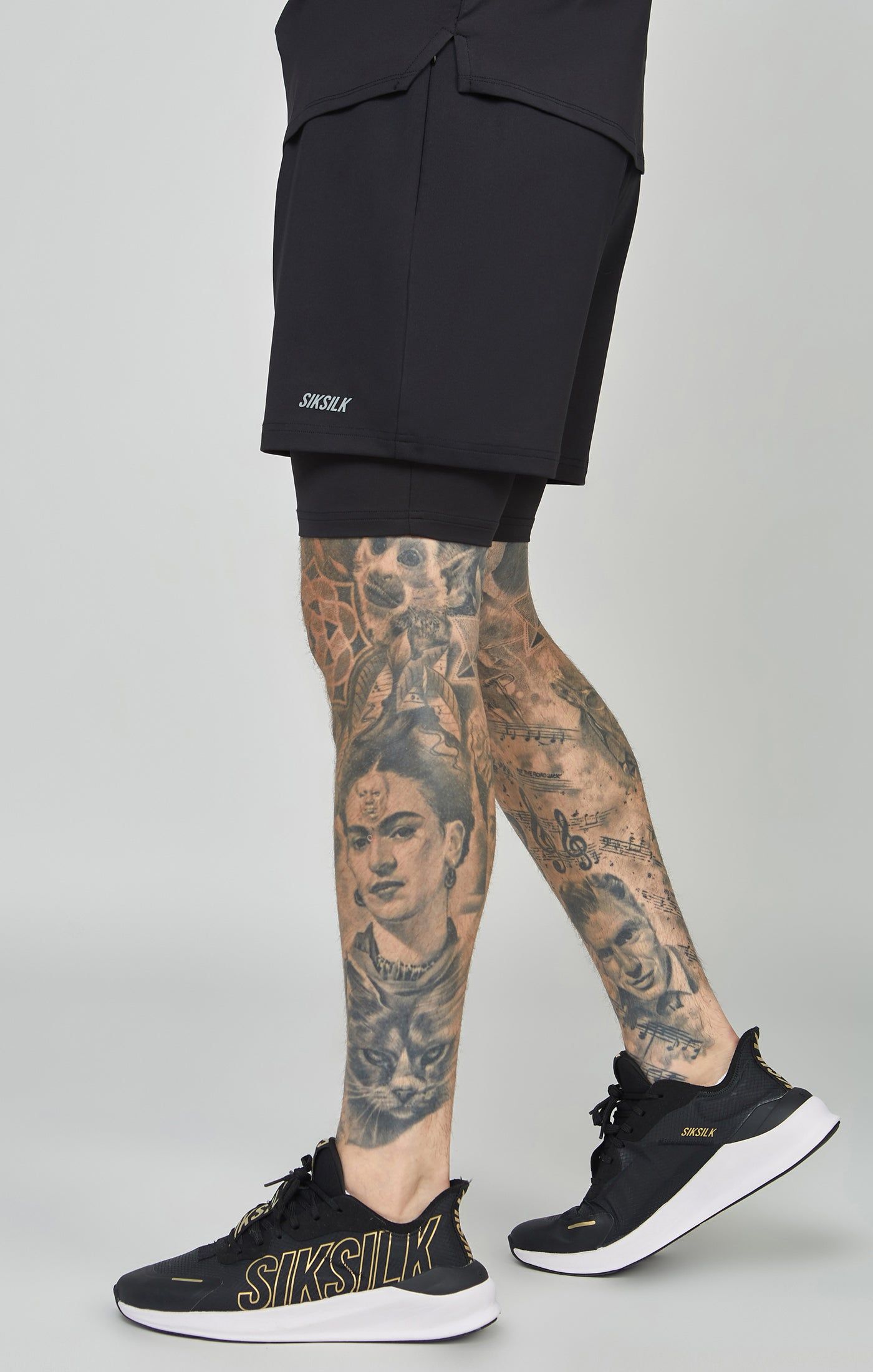 Black Sports Dual Layer Shorts sold by Siksilk product image thumbnail 2