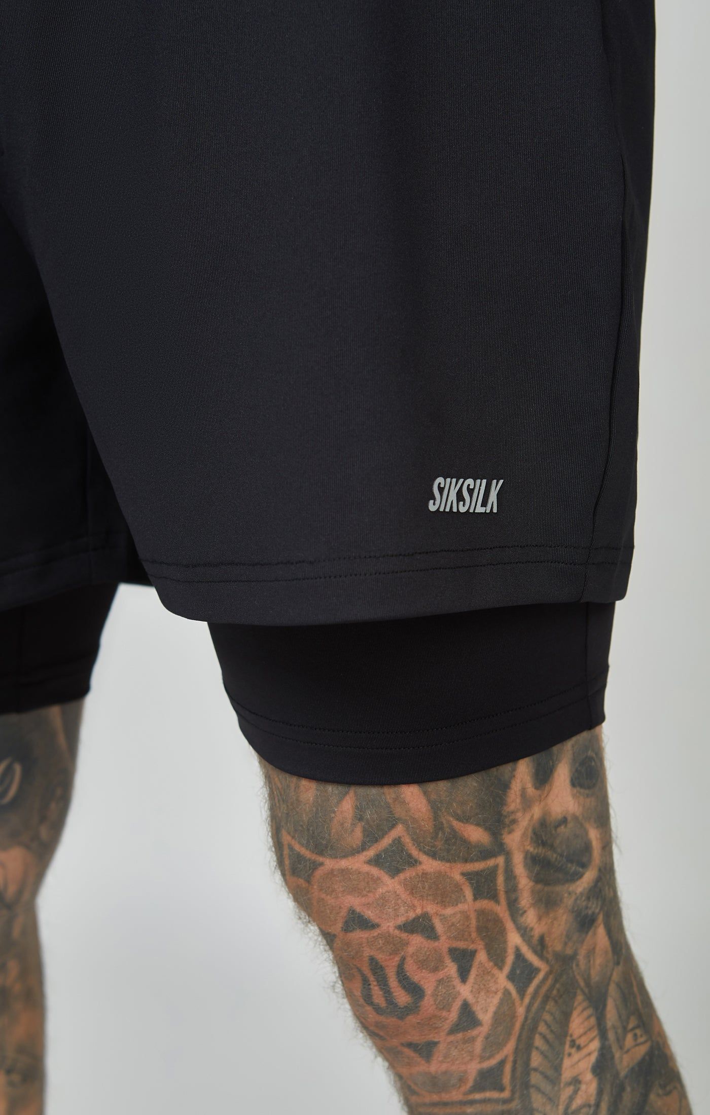 Black Sports Dual Layer Shorts sold by Siksilk product image thumbnail 6