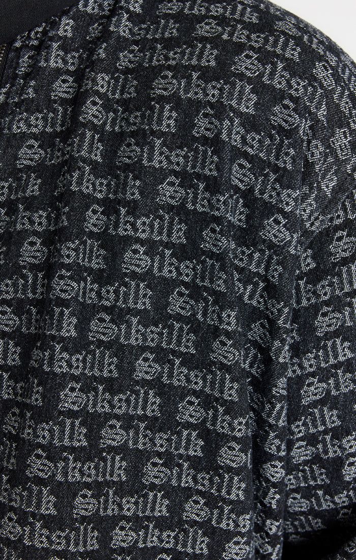 Black Denim Bomber Jacket sold by Siksilk product image thumbnail 5