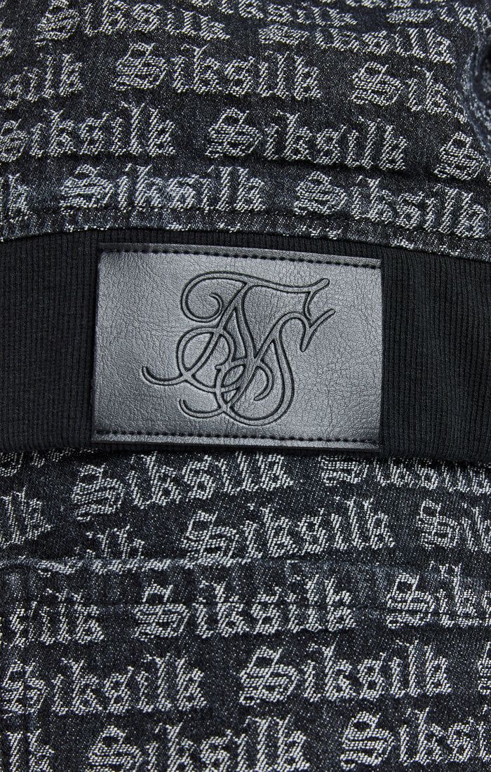 Black Denim Bomber Jacket sold by Siksilk product image thumbnail 4