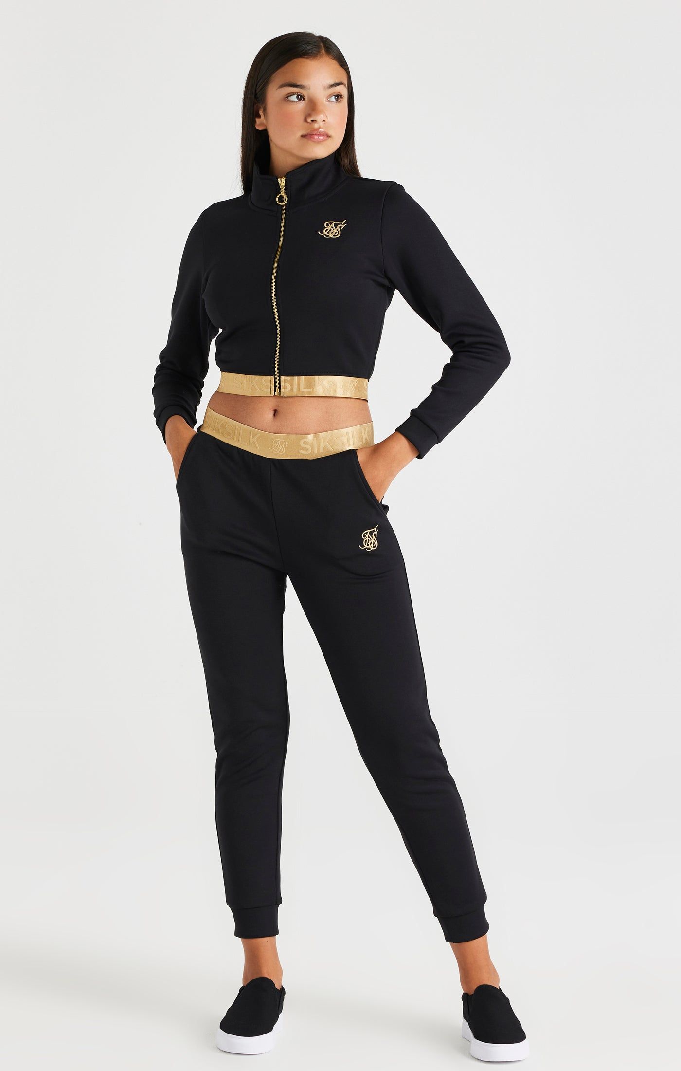 SikSilk Metallic Taped Pants - Black sold by Siksilk product image thumbnail 4