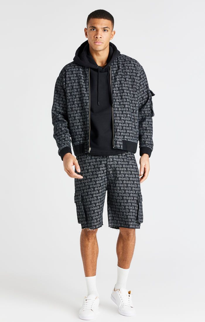 Black Denim Bomber Jacket sold by Siksilk product image thumbnail 8