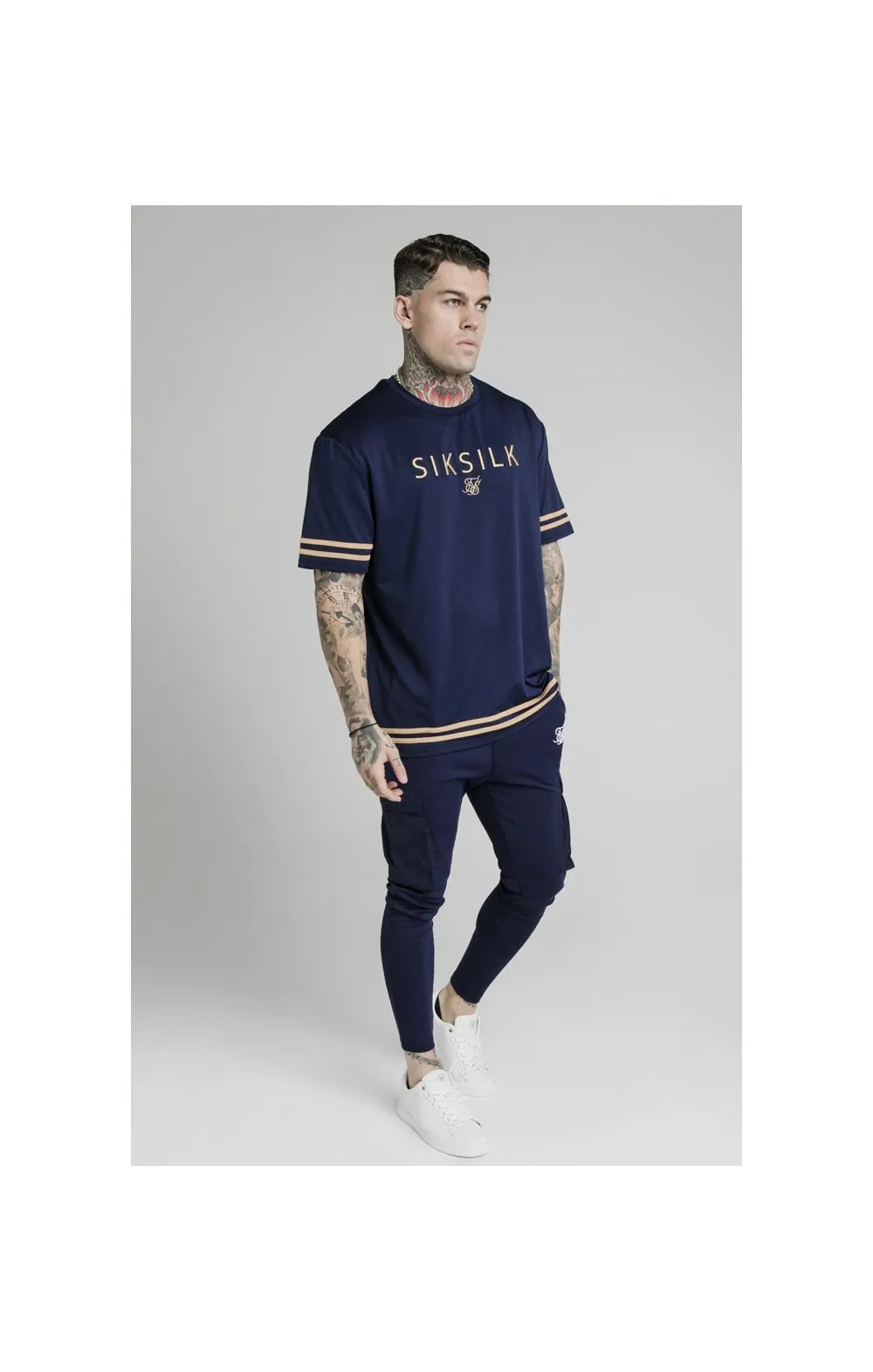 SikSilk S/S Essential Tee - Navy Eclipse sold by Siksilk product image thumbnail 4