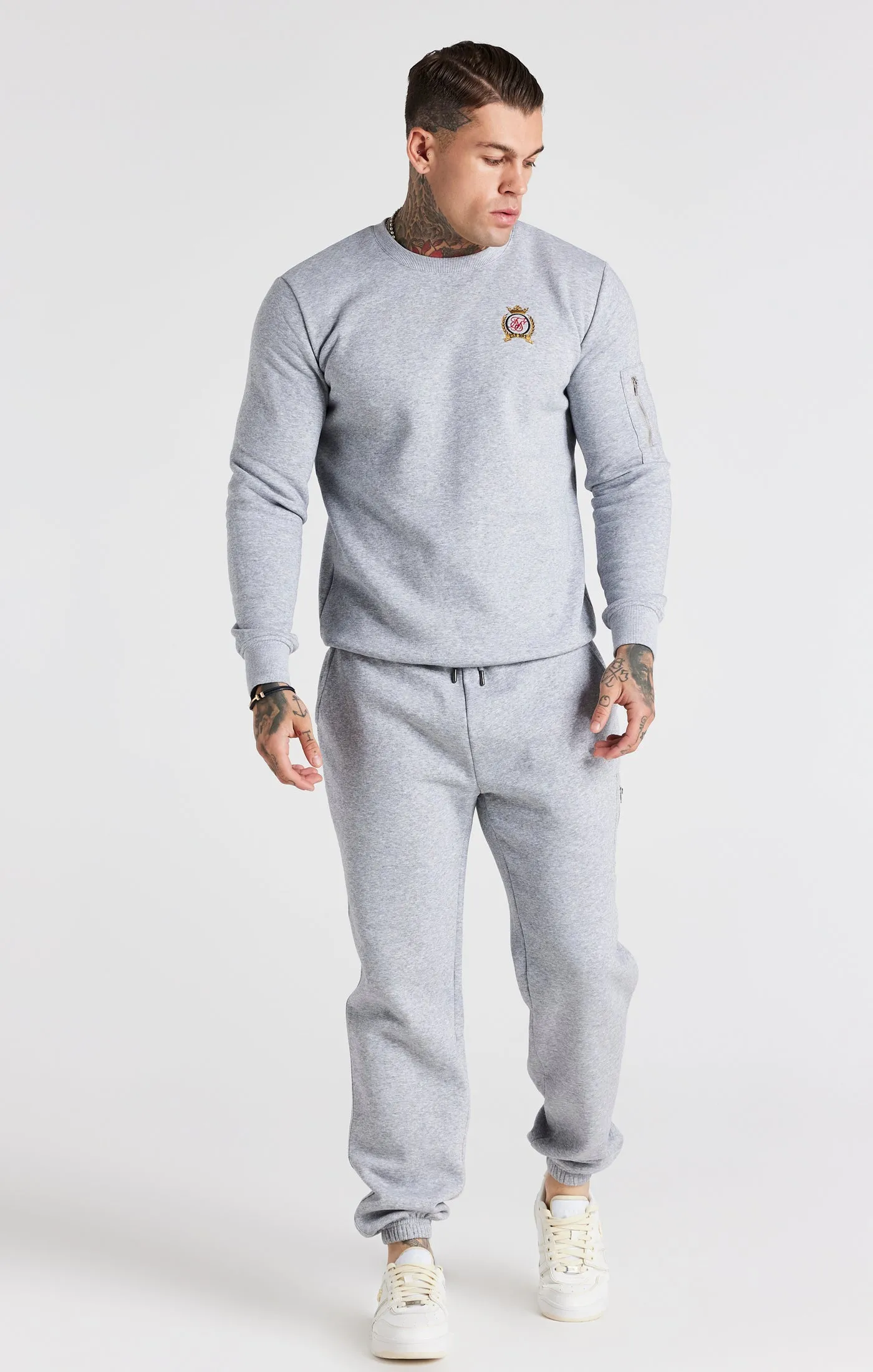Grey Fleece Relaxed Fit Track Pant sold by Siksilk product image thumbnail 3