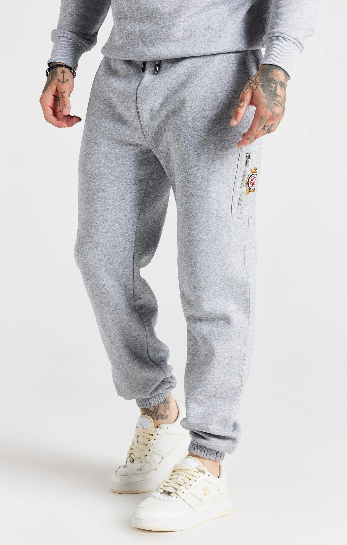 Grey Fleece Relaxed Fit Track Pant sold by Siksilk