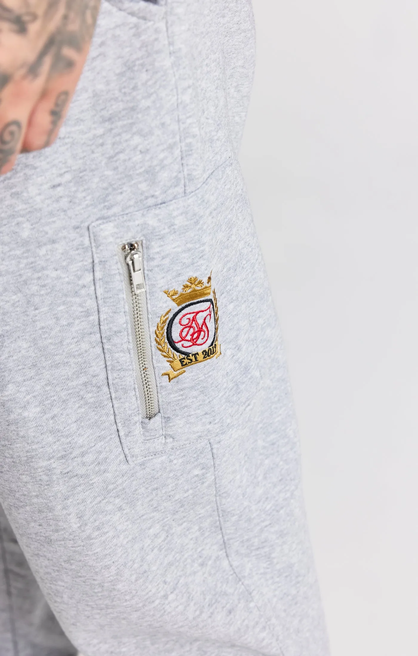 Grey Fleece Relaxed Fit Track Pant sold by Siksilk product image thumbnail 5