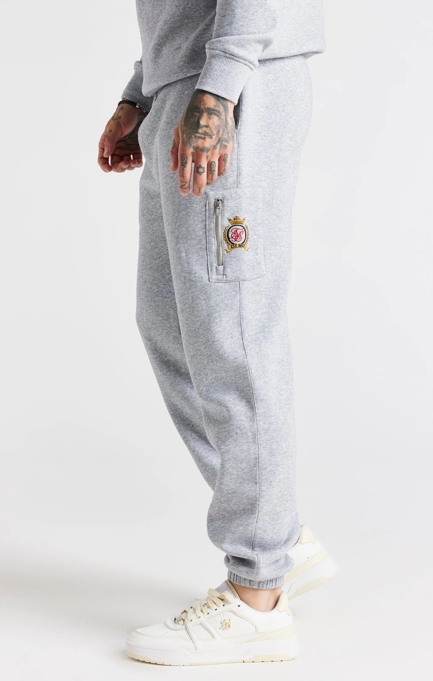 Grey Fleece Relaxed Fit Track Pant sold by Siksilk product image thumbnail 2