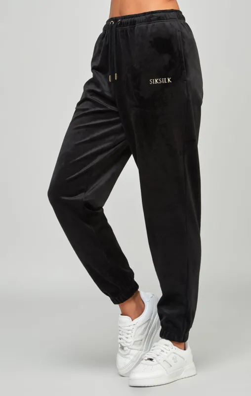 Black Velour Joggers sold by Siksilk
