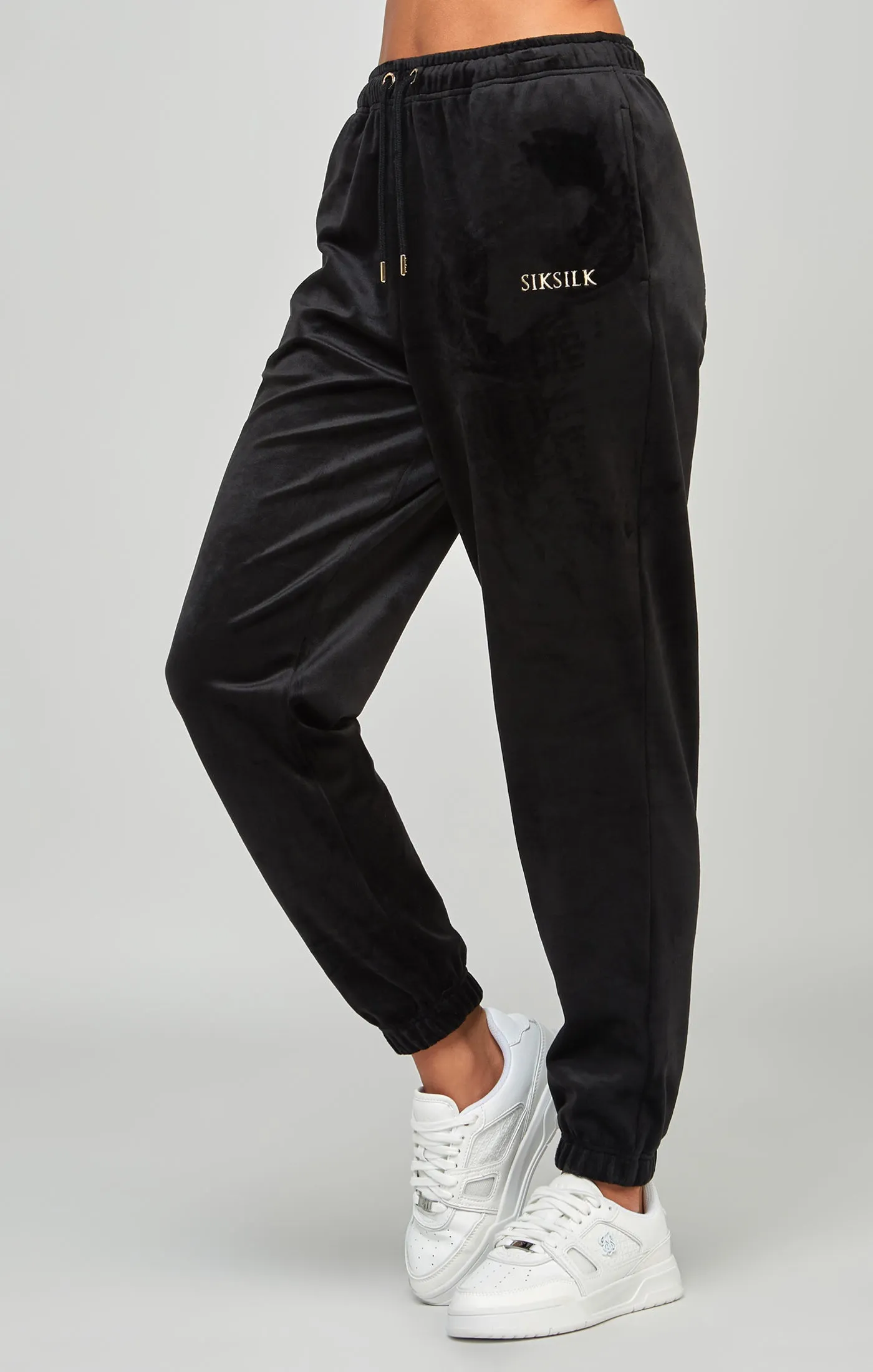 Black Velour Joggers sold by Siksilk