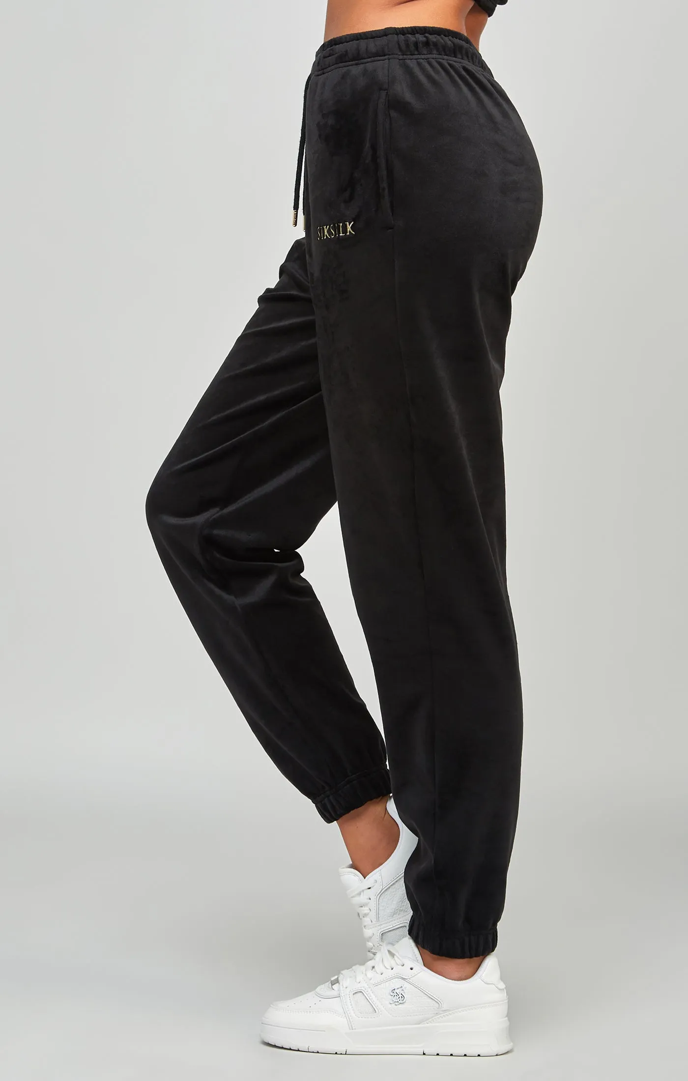 Black Velour Joggers sold by Siksilk product image thumbnail 2