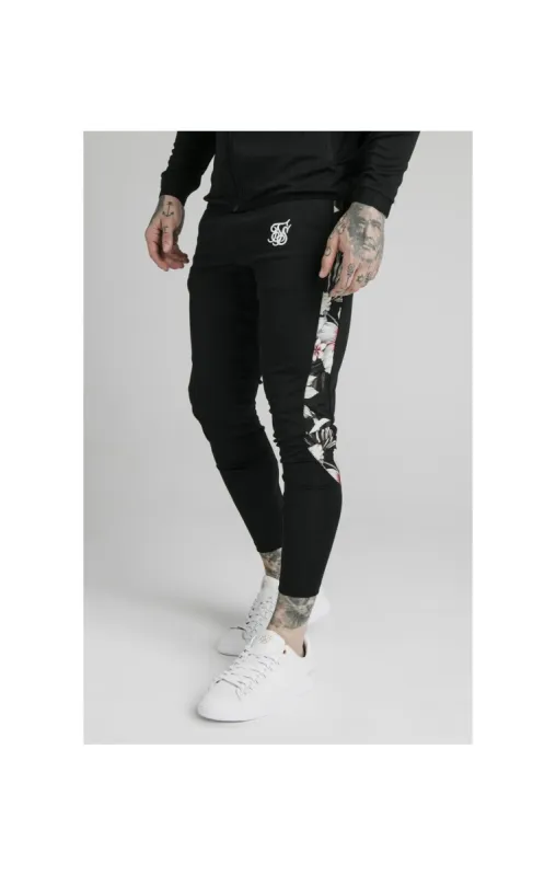 SikSilk Scope Floral Panel Track Pants - Black sold by Siksilk