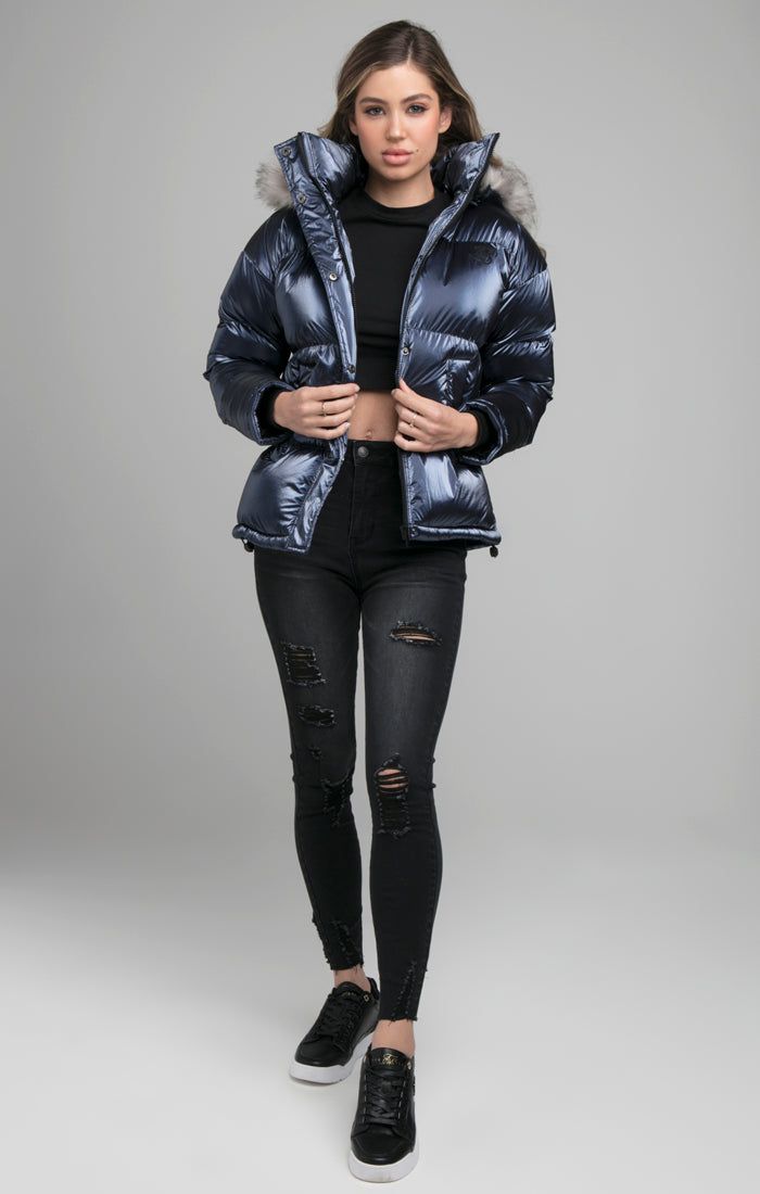 SikSilk Fur Padded Jacket - Navy sold by Siksilk product image thumbnail 4