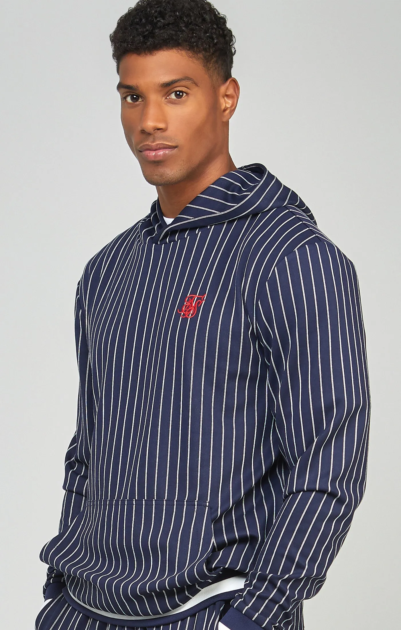 Navy Pinstripe Hoodie sold by Siksilk