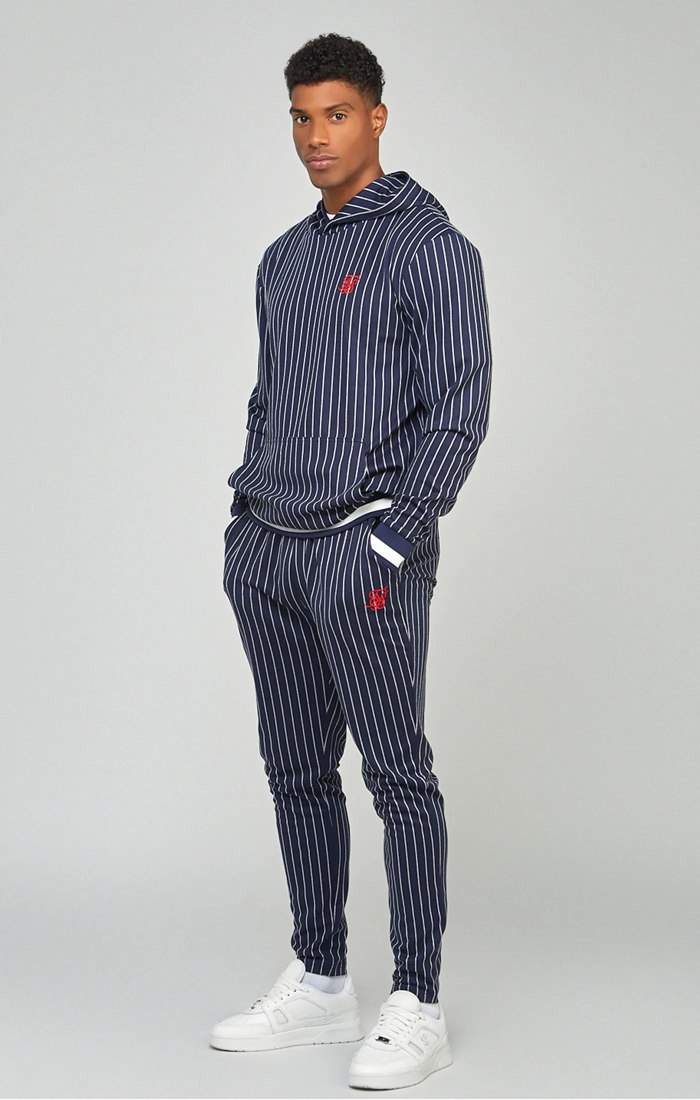 Navy Pinstripe Hoodie sold by Siksilk product image thumbnail 2