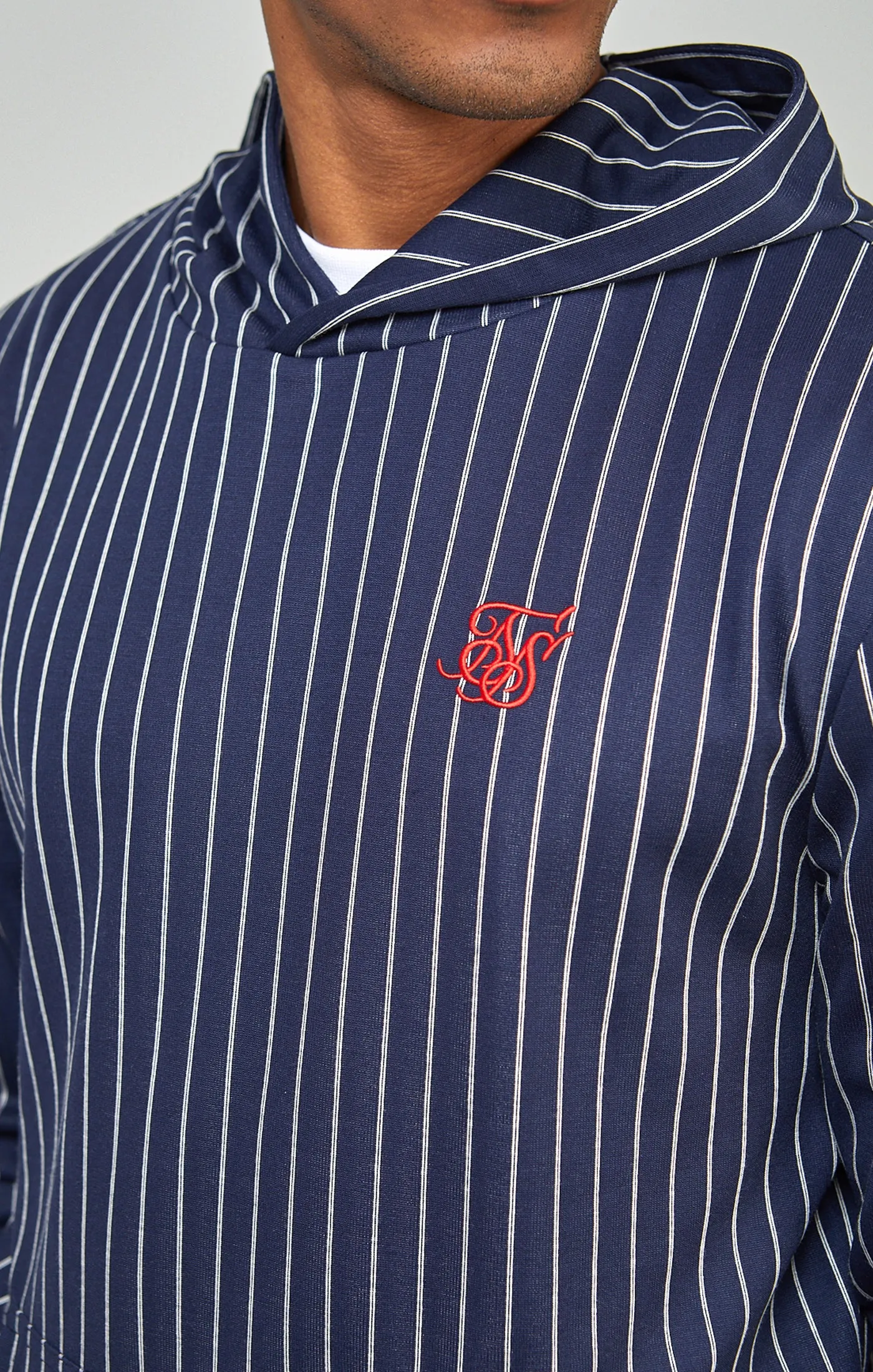 Navy Pinstripe Hoodie sold by Siksilk product image thumbnail 3