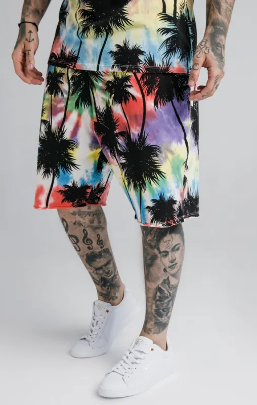 SikSilk Palm Tie Dye Shorts - Black sold by Siksilk