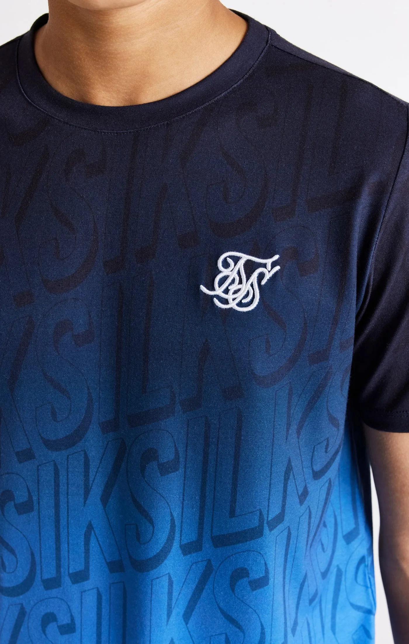Boys Blue Branded Fade T-Shirt sold by Siksilk product image thumbnail 2