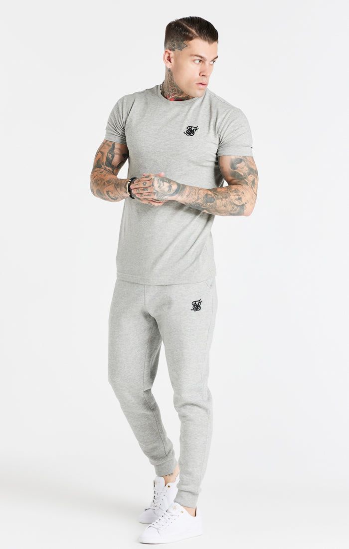 Grey Marl Essential Muscle Fit T-Shirt sold by Siksilk product image thumbnail 3