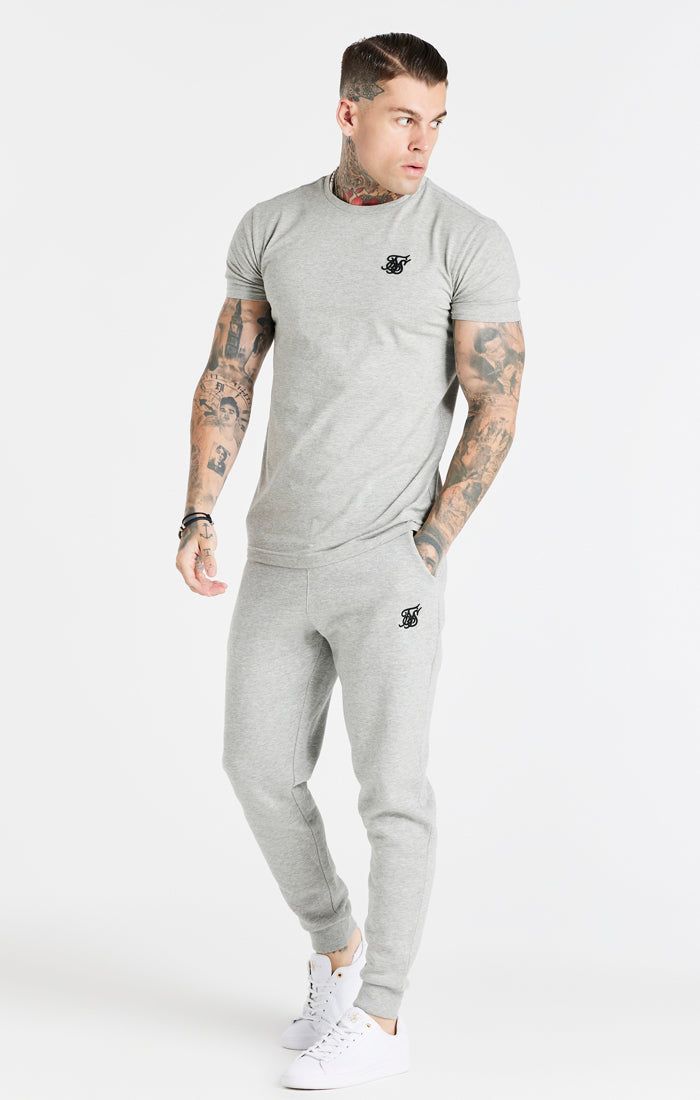 Grey Marl Essential Muscle Fit T-Shirt sold by Siksilk product image thumbnail 4