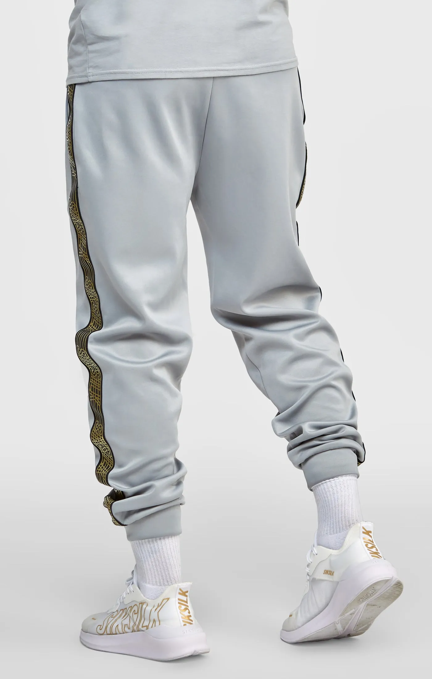 Grey Taped Cuffed Jogger sold by Siksilk product image thumbnail 4