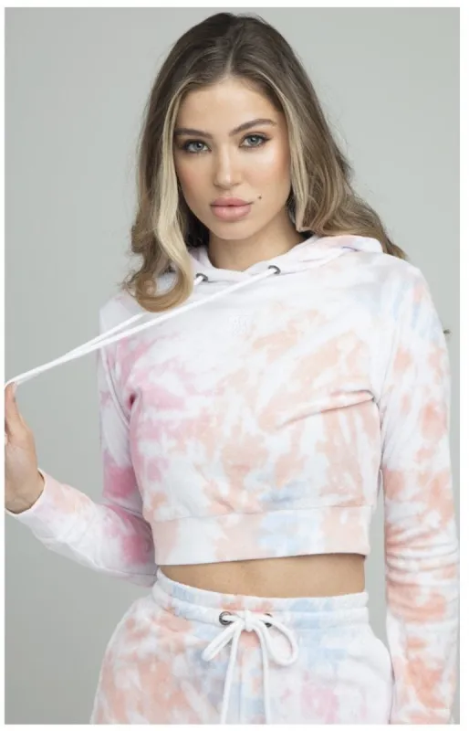 SikSilk Terry Tie Dye Cropped Hoodie - Tie Dye sold by Siksilk