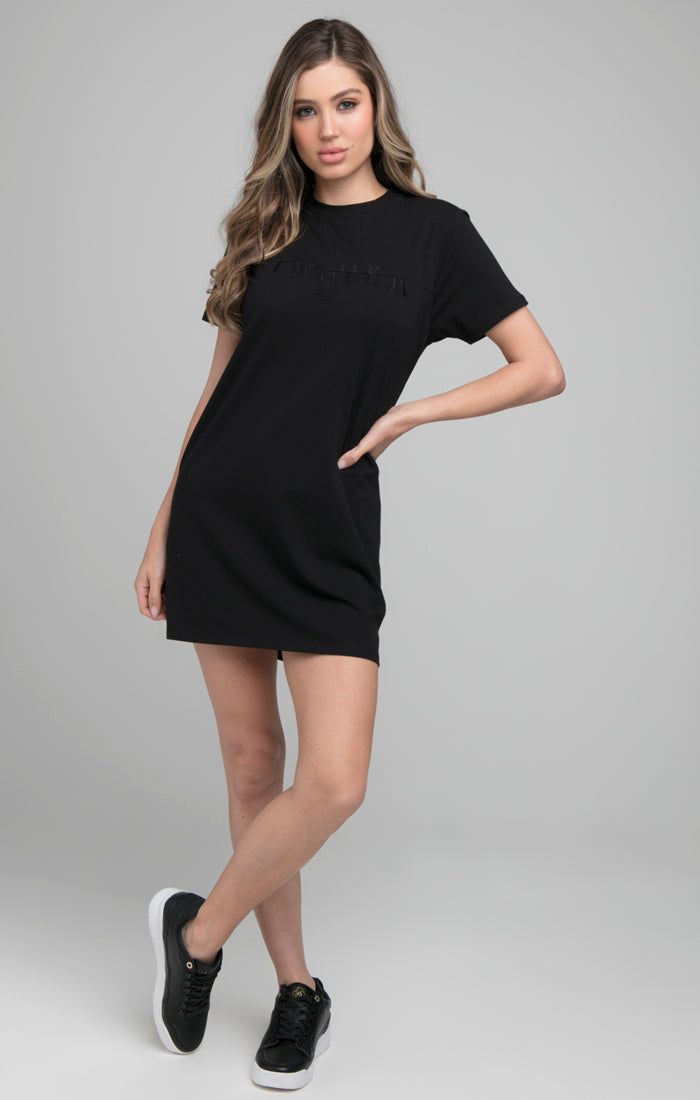 SikSilk Division T-Shirt Dress - Black sold by Siksilk